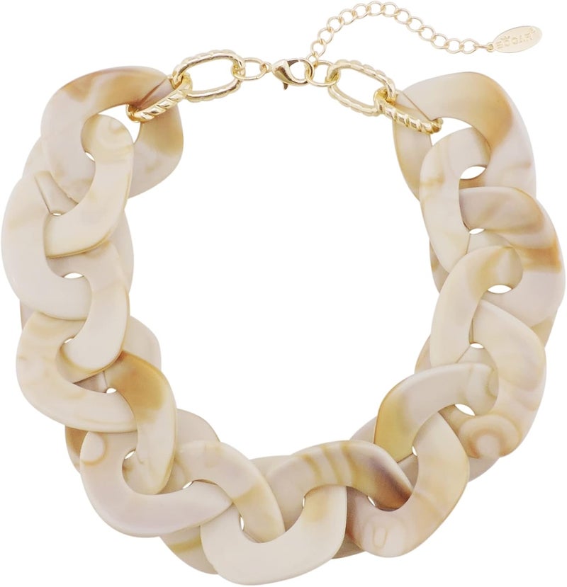 Bocar Statement Chunky Acrylic Cuban Choker Necklace Fashion Bib Collar Chain Necklace for Women(NK-10666) - Image 1